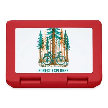 Forest Explorer Risograph Fahrradkunst - Brotdose - Rot - Vorne