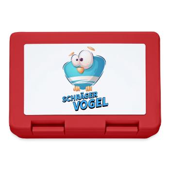 Schräger Vogel Cartoon - Brotdose - Rot - Vorne