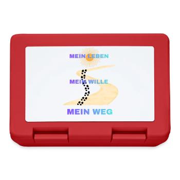 Mein Leben Mein Wille Mein Weg - Brotdose - Rot - Vorne