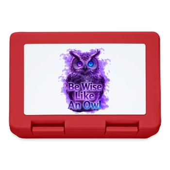 Soyez sage comme un hibou Néon Design - Boîte à goûter - rouge - Devant