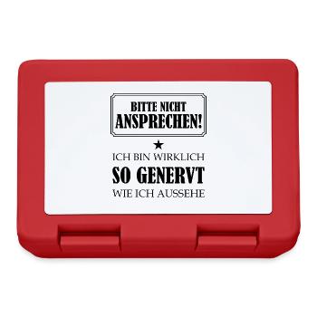Bitte Nicht Ansprechen Bin Wirklich So Genervt bk - Brotdose - Rot - Vorne