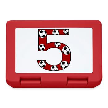 5th Birthday Football Red - Lunchbox - red - Front
