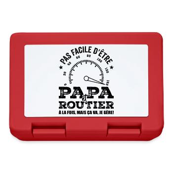 Papa Et Routier Qui Gère Camion Routier Cadeau - Boîte à goûter - rouge - Devant