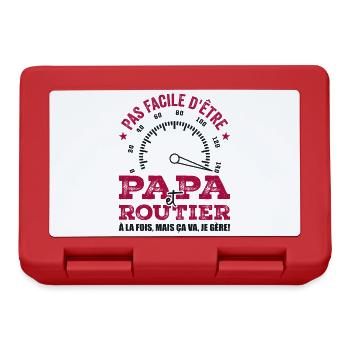 Papa Et Routier Qui Gère Camion Routier Cadeau - Boîte à goûter - rouge - Devant