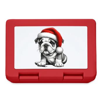 bouledogue noël - Boîte à goûter - rouge - Devant