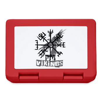 Raven Vikings & Vegvisir - Brotdose - Rot - Vorne
