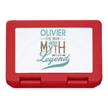 OLIVIER personalisiertes T-Shirt Geschenk Vornamen Olivenbaum - Brotdose - Rot - Vorne
