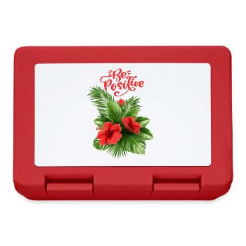 Hibiscus, Palm Leaf Motivation Saying Typography - Lunchbox - red - Front
