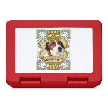 Jack-Russell-Terrier, Hund, Spruch Love-Forever - Brotdose - Rot - Vorne