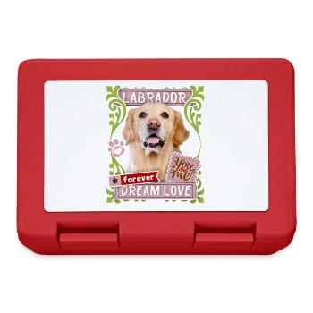 Labrador-Rassehund, Hund Spruch Forever-Dream-Love - Brotdose - Rot - Vorne