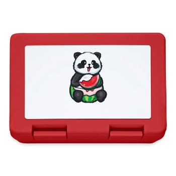 Süßer Panda sitzt und isst eine Wassermelone - Brotdose - Rot - Vorne