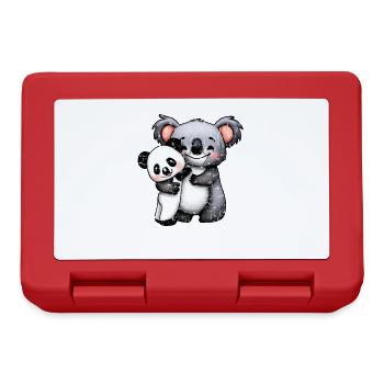 Mignon Koala Bear et Panda Bear Squeeze Grunge - Boîte à goûter - rouge - Devant