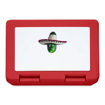 Cucumber with Mexican hat and blue eyes - Lunchbox - red - Front