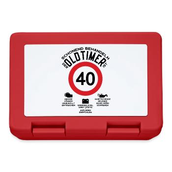 SCHONEND BEHANDELN 40. GEBURTSTAG OLDTIMER 1983 - Brotdose - Rot - Vorne
