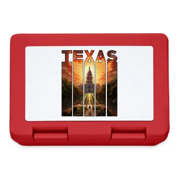 Balades à cheval à motif Texas dans le coucher du soleil - Boîte à goûter - rouge - Devant