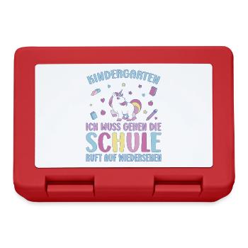 Bye Kindergarten Einhorn Kita Abgänger Mädchen - Brotdose - Rot - Vorne