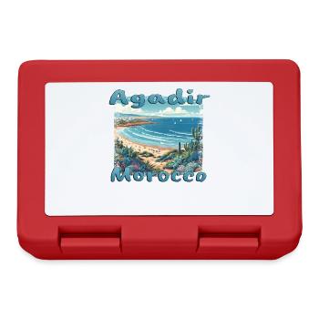 Agadir Marokko Strand Palmen Natur Urlaub - Brotdose - Rot - Vorne
