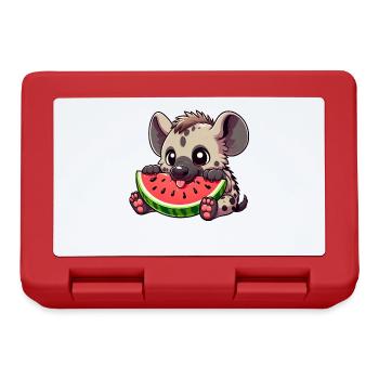 Lustige Hyäne isst Wassermelone Sommerfrucht - Brotdose - Rot - Vorne