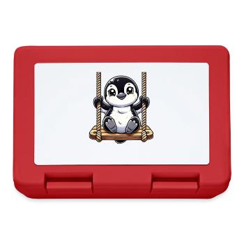 pingouin balançoires aire de jeux amusant animal dessin animé - Boîte à goûter - rouge - Devant