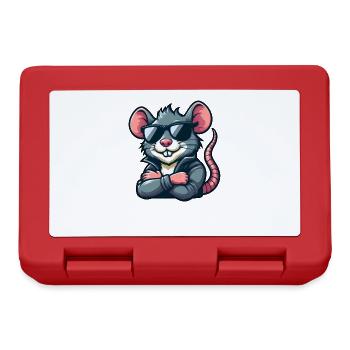 Cool Mouse Sunglasses Hairstyle Rat Stylish - Lunchbox - red - Front