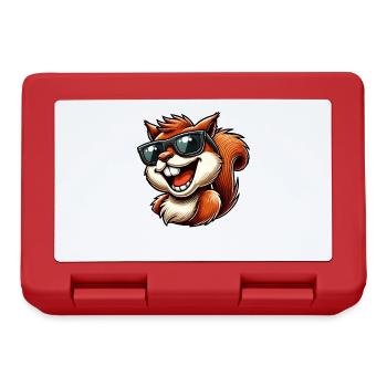 Cool squirrel with sunglasses laughing - Lunchbox - red - Front