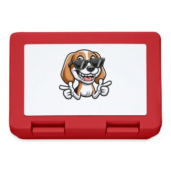 Süßer Beagle Hund Cartoon Hundeliebhaber - Brotdose - Rot - Vorne