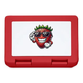 Coole Erdbeere Sonnenbrille Fruchtiges Design - Brotdose - Rot - Vorne