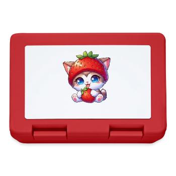 Chat au chapeau de fraise Doux fruité Fantaisiste - Boîte à goûter - rouge - Devant