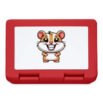 Cute Hamster Guinea Pig Comic Funny - Lunchbox - red - Front