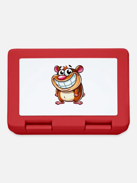 Frecher Hamster Cartoon Skurril Lustig Fahrig - Brotdose - Rot