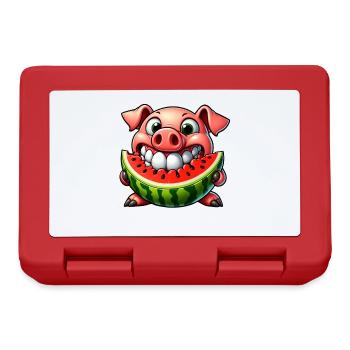 Skurriles Schwein mit Wassermelone Freude und - Brotdose - Rot - Vorne