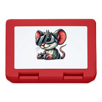 Science Fiction Maus Ratte Virtual Reality Gamer - Brotdose - Rot - Vorne