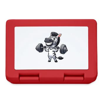 Zebra Dumbbell Weightlifting Workout Barbell Strong - Lunchbox - red - Front