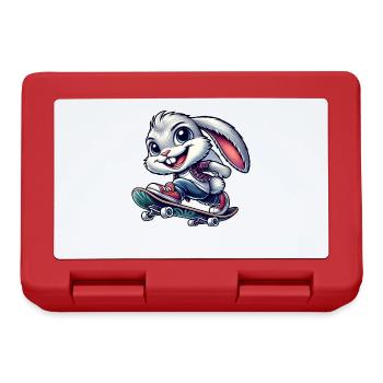 White Rabbit Skateboard Skateboarder Funny - Lunchbox - red - Front