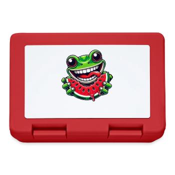 Frosch mit Wassermelone fruchtig Sommer Frucht - Brotdose - Rot - Vorne