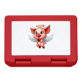 Ange cochon avec des ailes et une auréole - Boîte à goûter - rouge - Devant