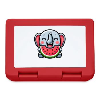 Cute elephant with watermelon summer joy - Lunchbox - red - Front