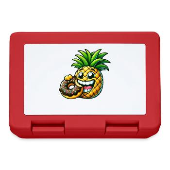 Drôle Ananas Donut Dessin Animé Fruité Sucré Desig - Boîte à goûter - rouge - Devant