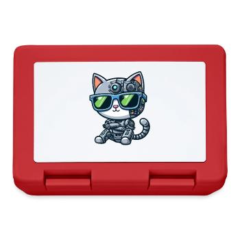 Cat Cat Robot Mech Cyborg Sci-Fi - Lunchbox - red - Front