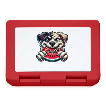 Lustiger Labrador mit Wassermelone Cartoon Sommer - Brotdose - Rot - Vorne