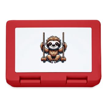 mignon paresseux balançant terrain de jeu dessin animé - Boîte à goûter - rouge - Devant