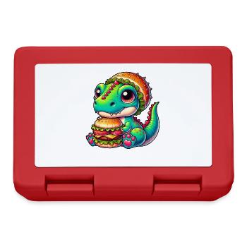 T-Rex dinosaure citrouille chapeau design fantaisiste - Boîte à goûter - rouge - Devant