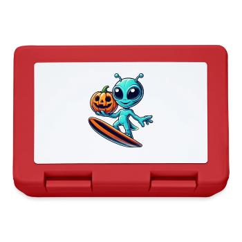 Halloween Alien Surfer Cute Alien Surf - Lunchbox - red - Front