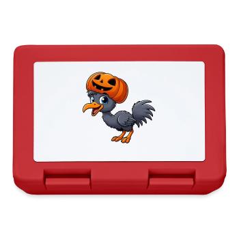 Funny Ostrich Emu Pumpkin Hat Halloween Cartoon - Lunchbox - red - Front