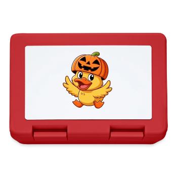 Halloween canard émeu citrouille drôle dessin animé chapeau de citrouille - Boîte à goûter - rouge - Devant