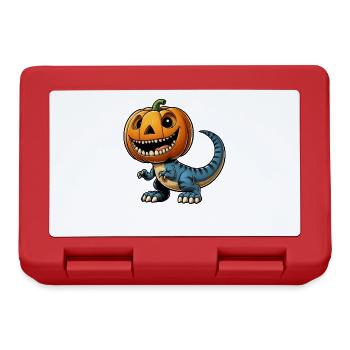 Halloween T-Rex Dinosaur Funny Whimsical Comic - Lunchbox - red - Front