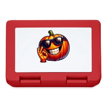 Citrouille d’Halloween cool avec des lunettes de soleil - Boîte à goûter - rouge - Devant
