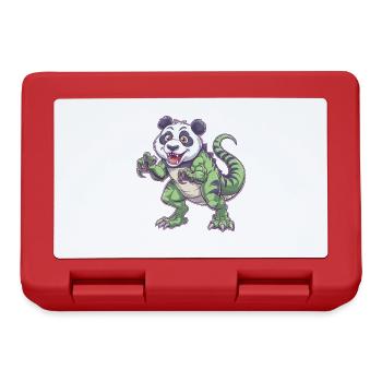 Dino Dinosaurier T-Rex Panda Fabeltier Skurril - Brotdose - Rot - Vorne