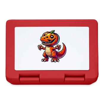 Funny Halloween T-Rex Dinosaur Comic - Lunchbox - red - Front