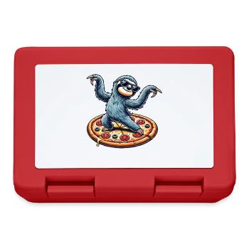 Cool paresseux danse aime pizza Animal paresseux - Boîte à goûter - rouge - Devant